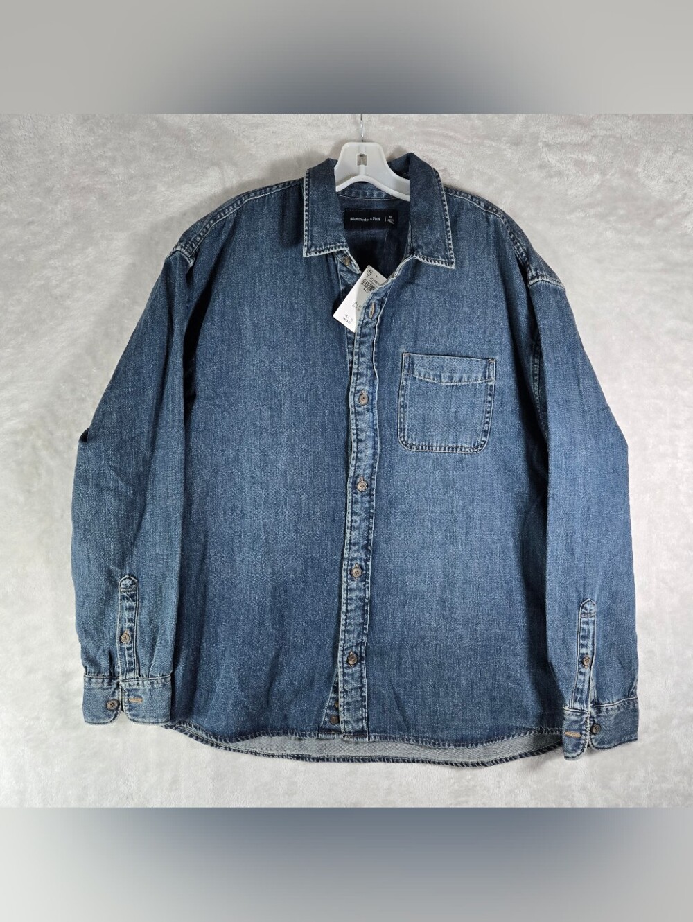 Abercrombie & Fitch Denim Button Up Shirt Mens Size XL Extra Large Collared NWT
